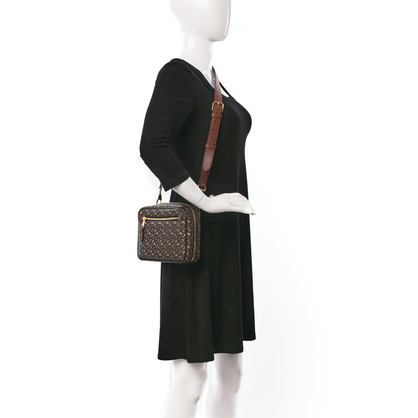E-Canvas Monogram Camera Bag Bridle Brown