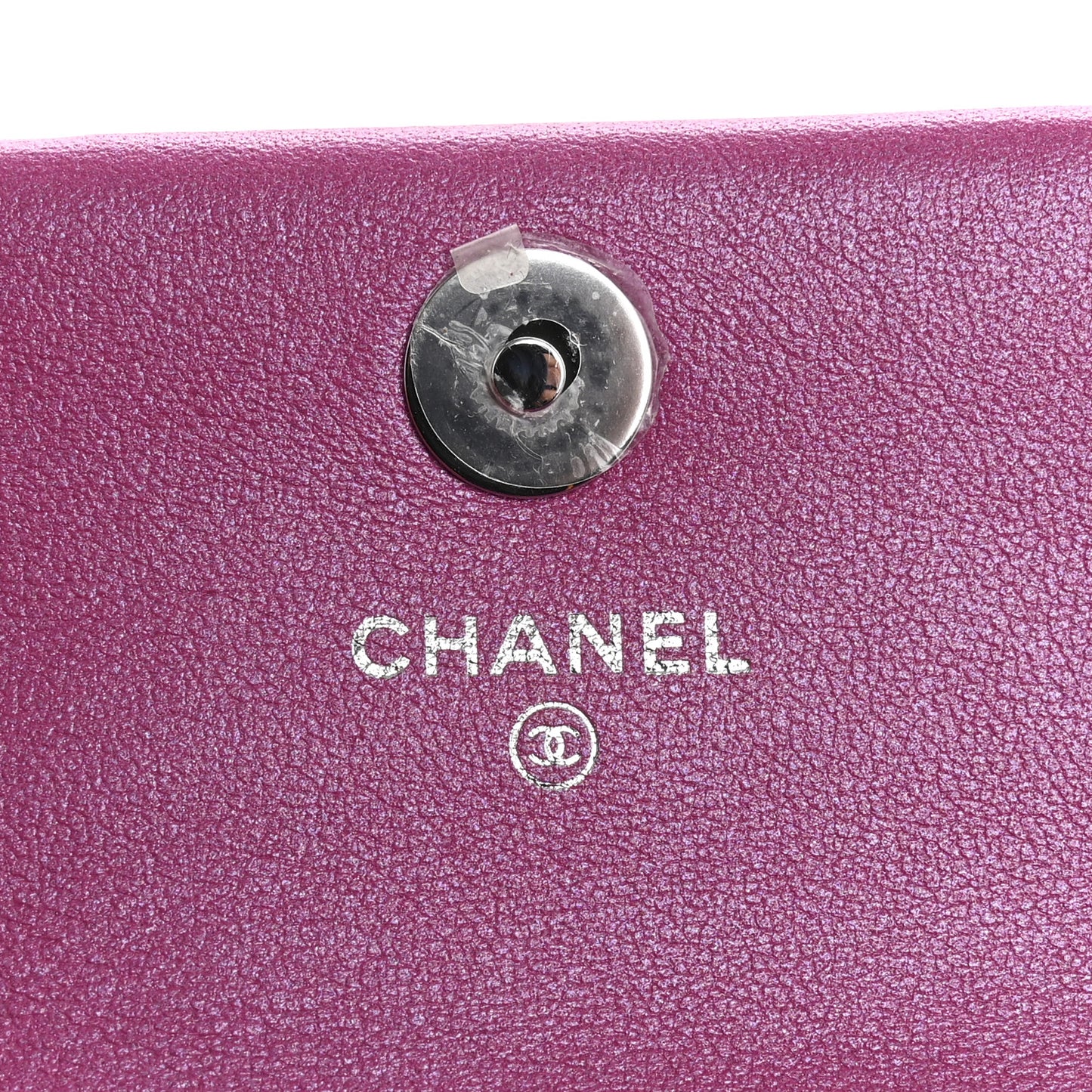 Patent Lambskin Quilted CC Hook Card Holder Pink