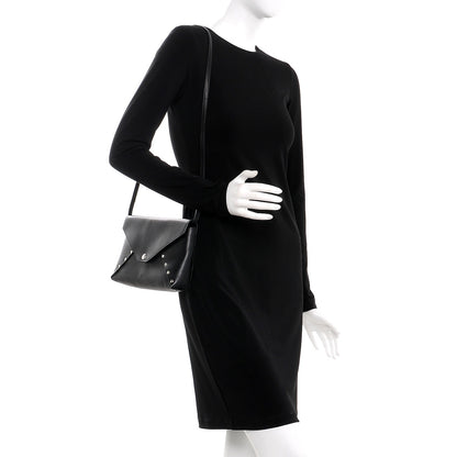 Celine Natural Calfskin Biker Evening Clutch on Strap Black 2 of 9