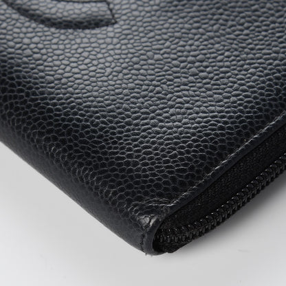 Chanel Caviar CC Timeless Large Zip Around Wallet Black 13 of 14