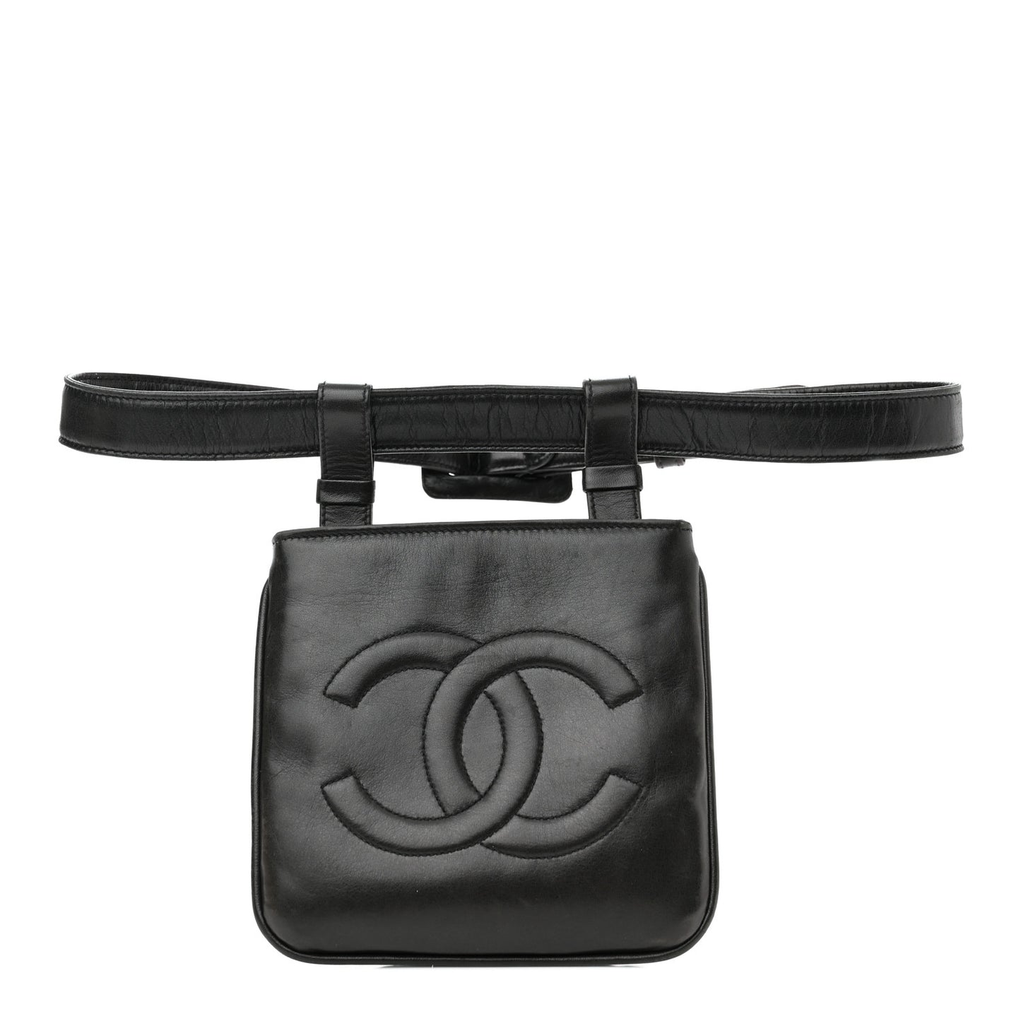 Lambskin CC Waist Belt Bag 75 30 Black