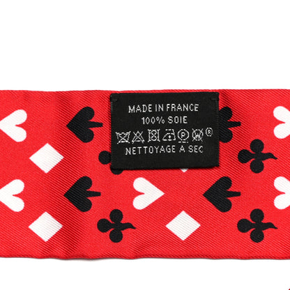 Hermes Silk Jeu de Cartes Twilly Rouge Black Ardoise 4 of 6