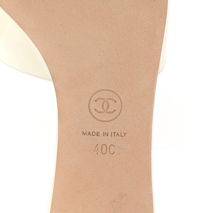 Chanel Patent Lambskin Pearl Mules 40 White 6 of 8