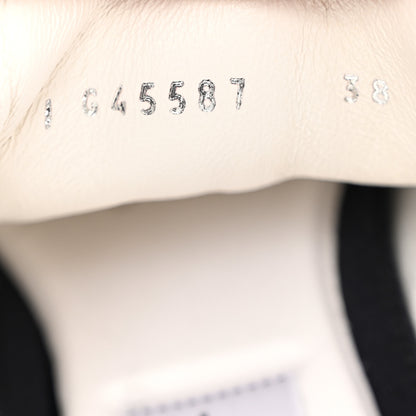 Chanel Nylon Suede Kidskin Calfskin Logo Sneakers 38 White Black 9 of 11