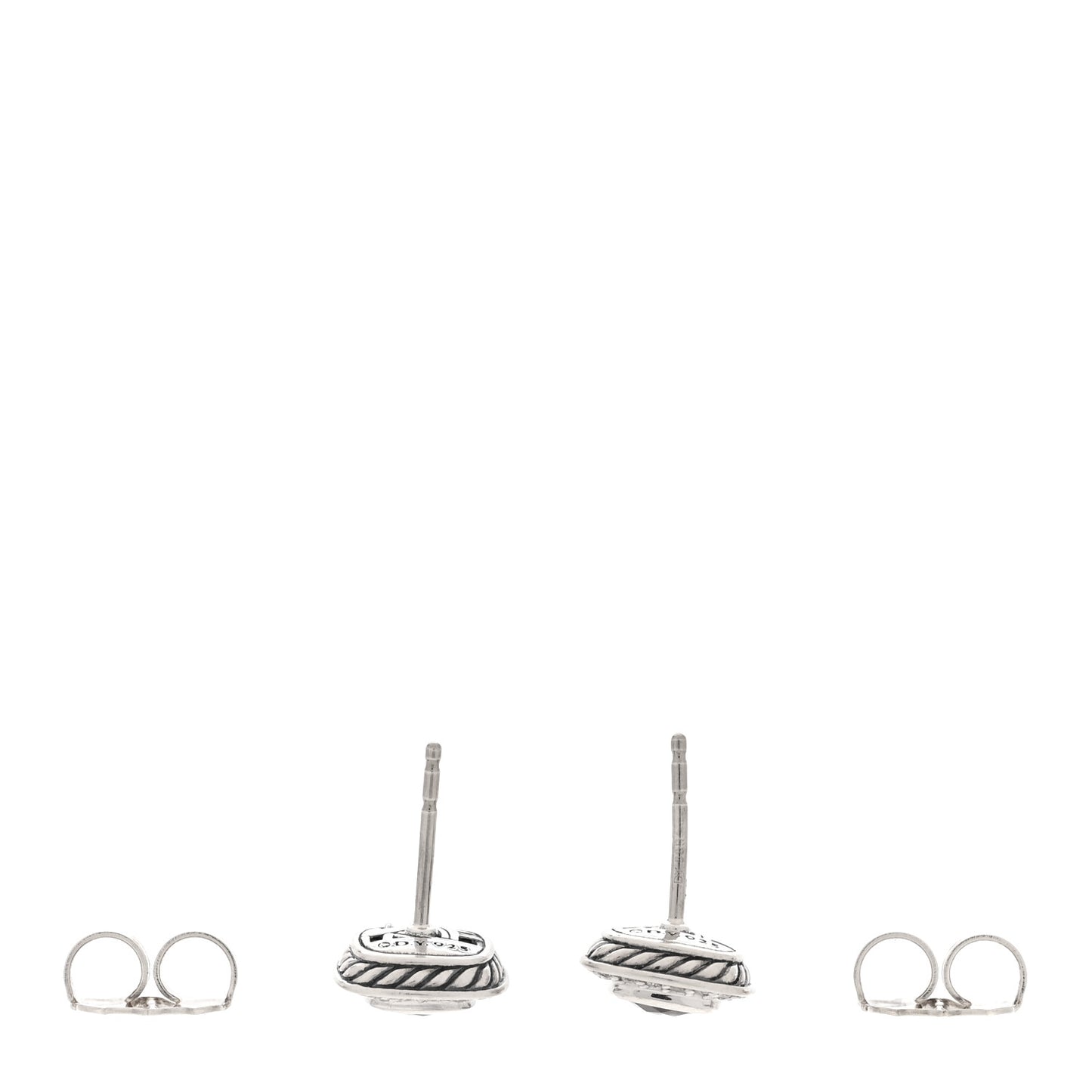 Sterling Silver Pave Diamond Garnet 5mm Petite Albion Earrings