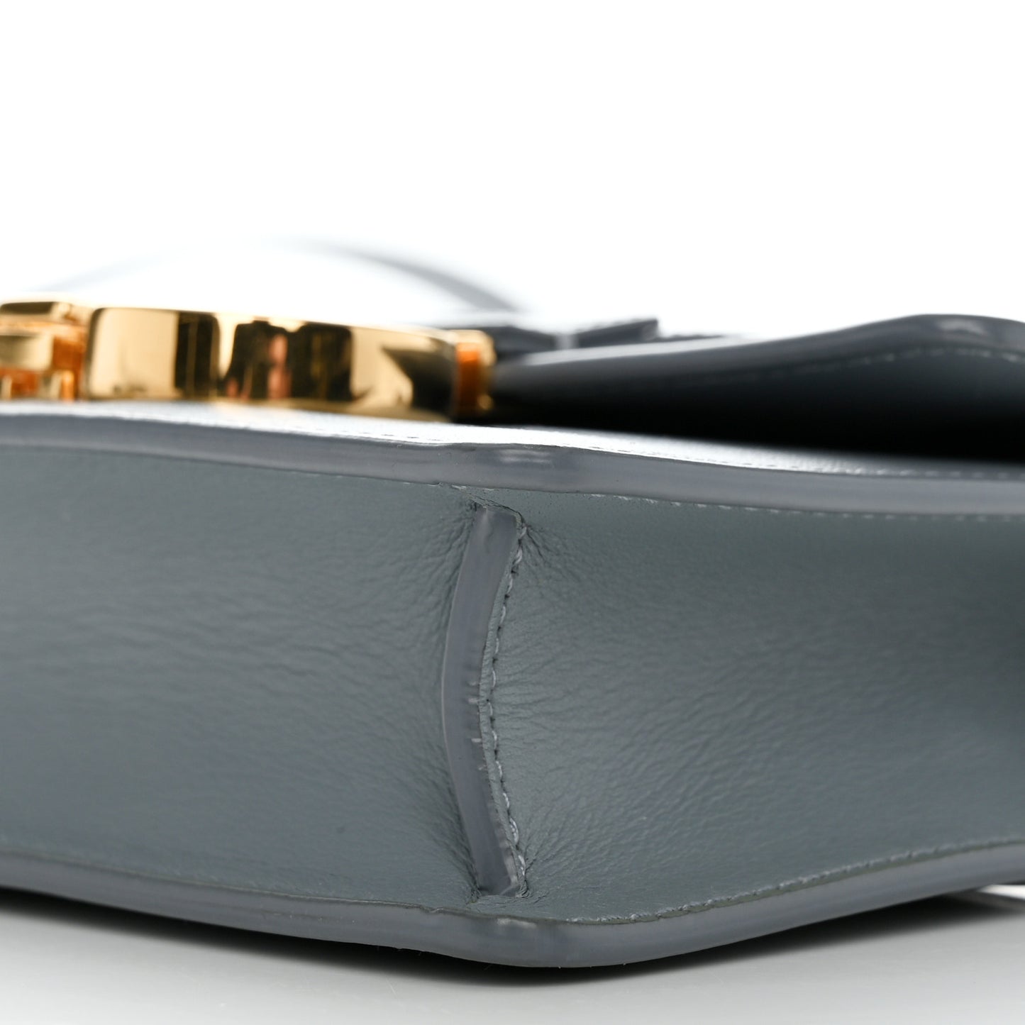 Smooth Calfskin Micro 30 Montaigne Flap Bag Blue Gray