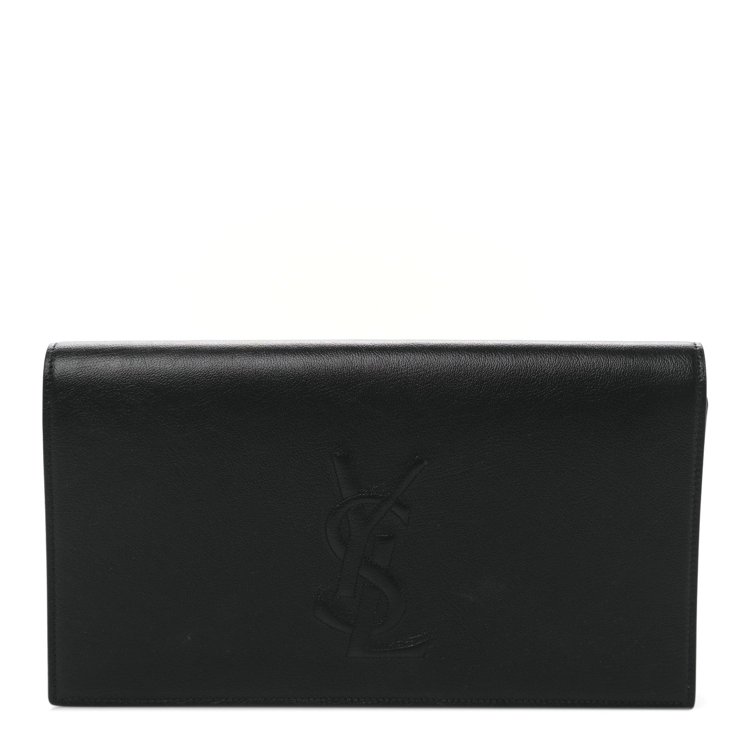 Saint Laurent Calfskin Monogram Large Belle De Jour Clutch Black 1 of 9