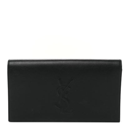Saint Laurent Calfskin Monogram Large Belle De Jour Clutch Black 1 of 9
