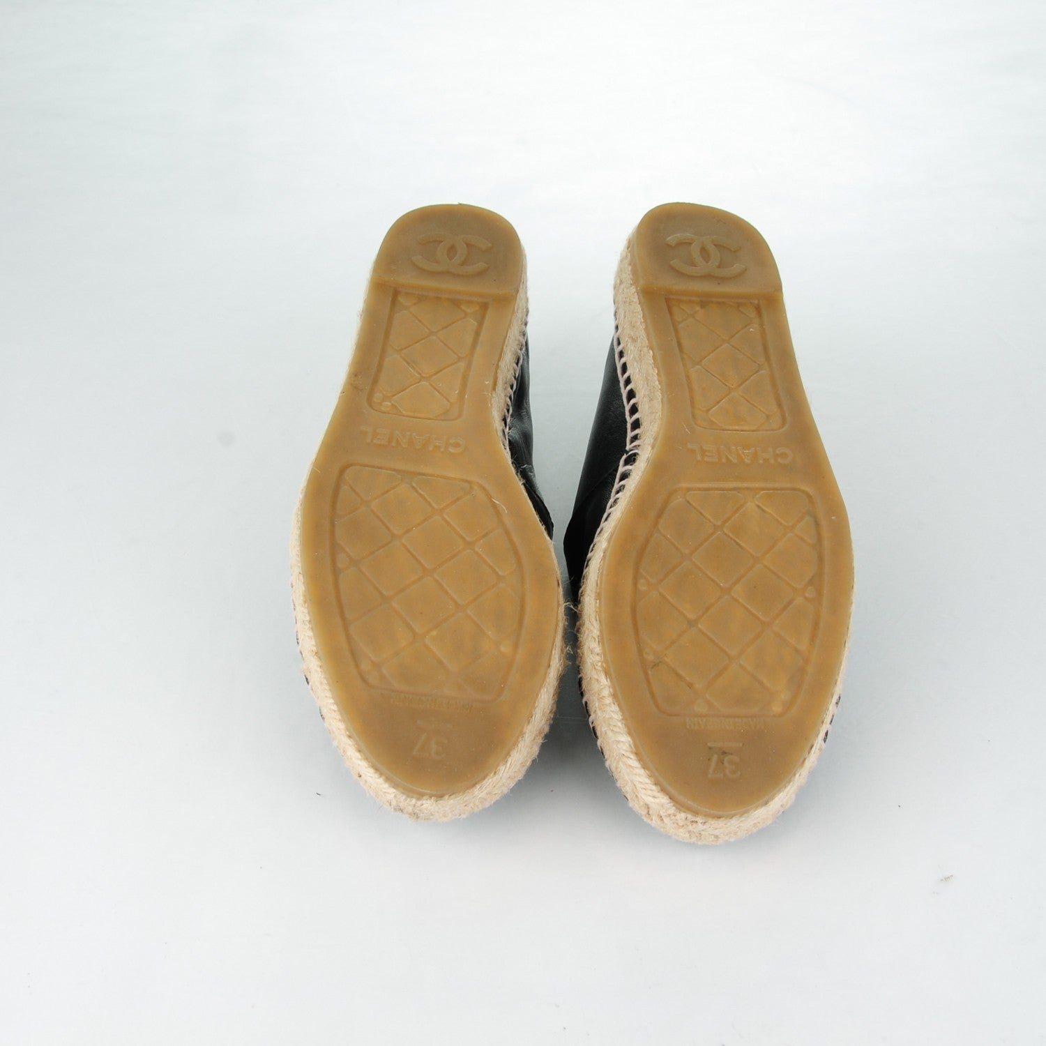 Chanel Lambskin CC Espadrilles 37 Black 5 of 9