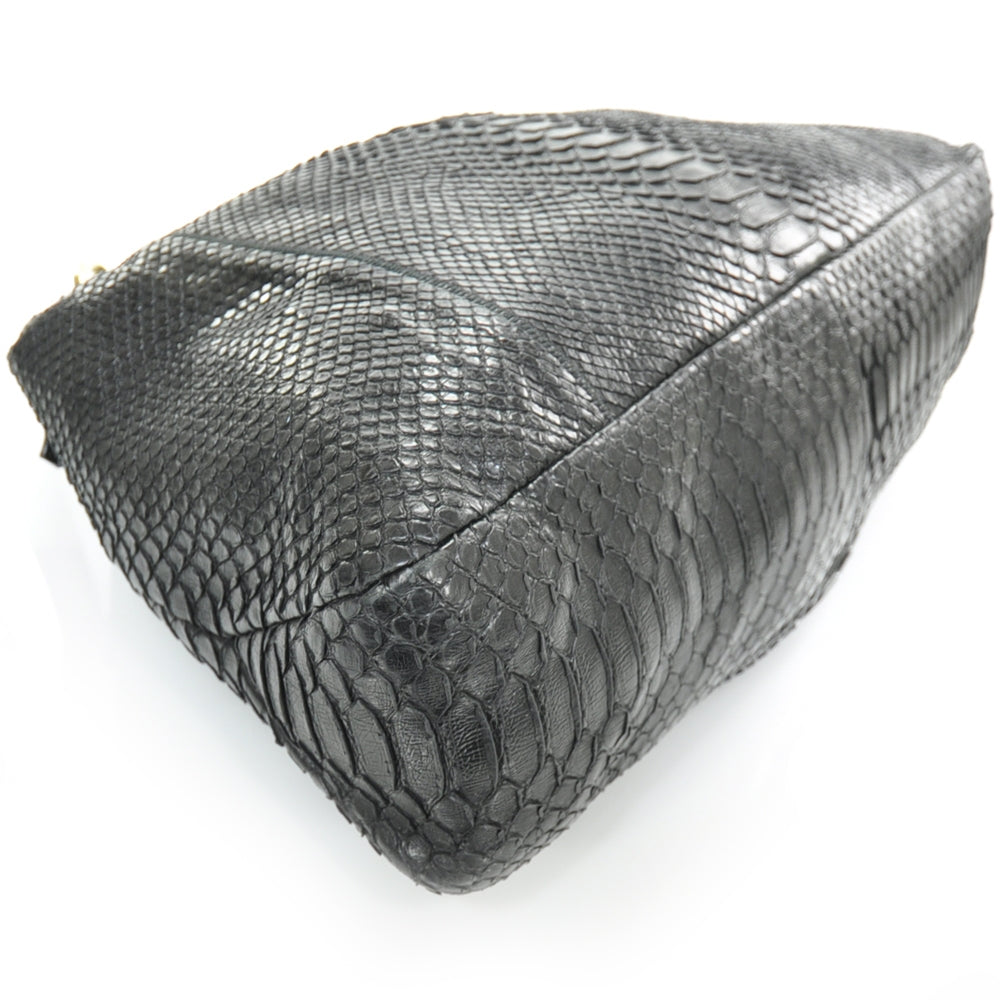 Gucci Python Large Horsebit Chain Hobo Black 5 of 10