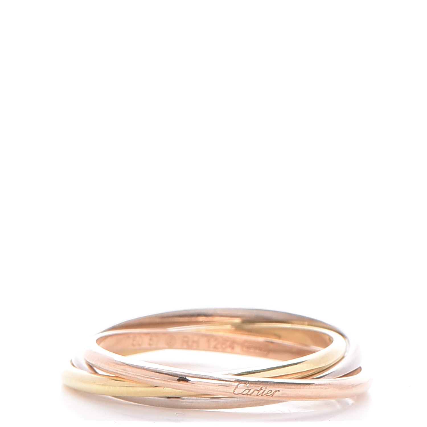 Cartier 18K Pink Yellow White Gold Extra Small Trinity Ring 57 8 1 of 6