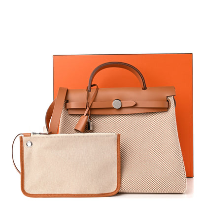 Hermes Vache Hunter Criss Viking Herbag Zip Retourne 31 PM Ecru Beige Naturel 11 of 11