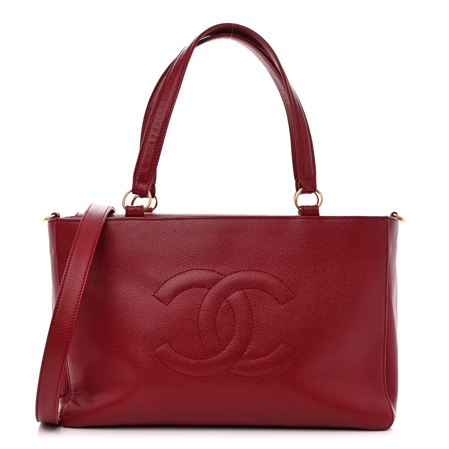Chanel Caviar Timeless CC Shoulder Bag Red 1 of 16