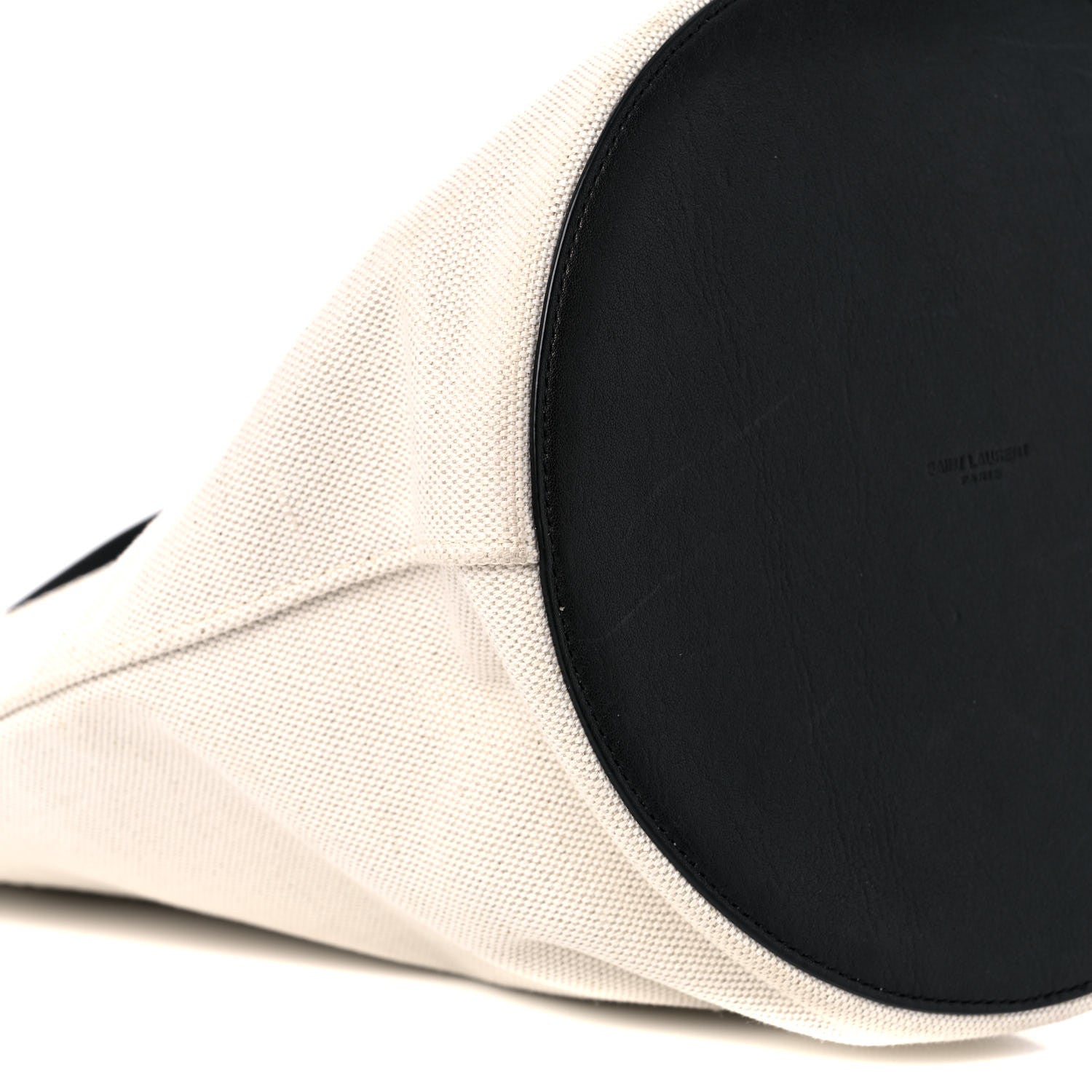 Saint Laurent Linen Calfskin Rive Gauche Bucket Bag Greggio Natural 10 of 13