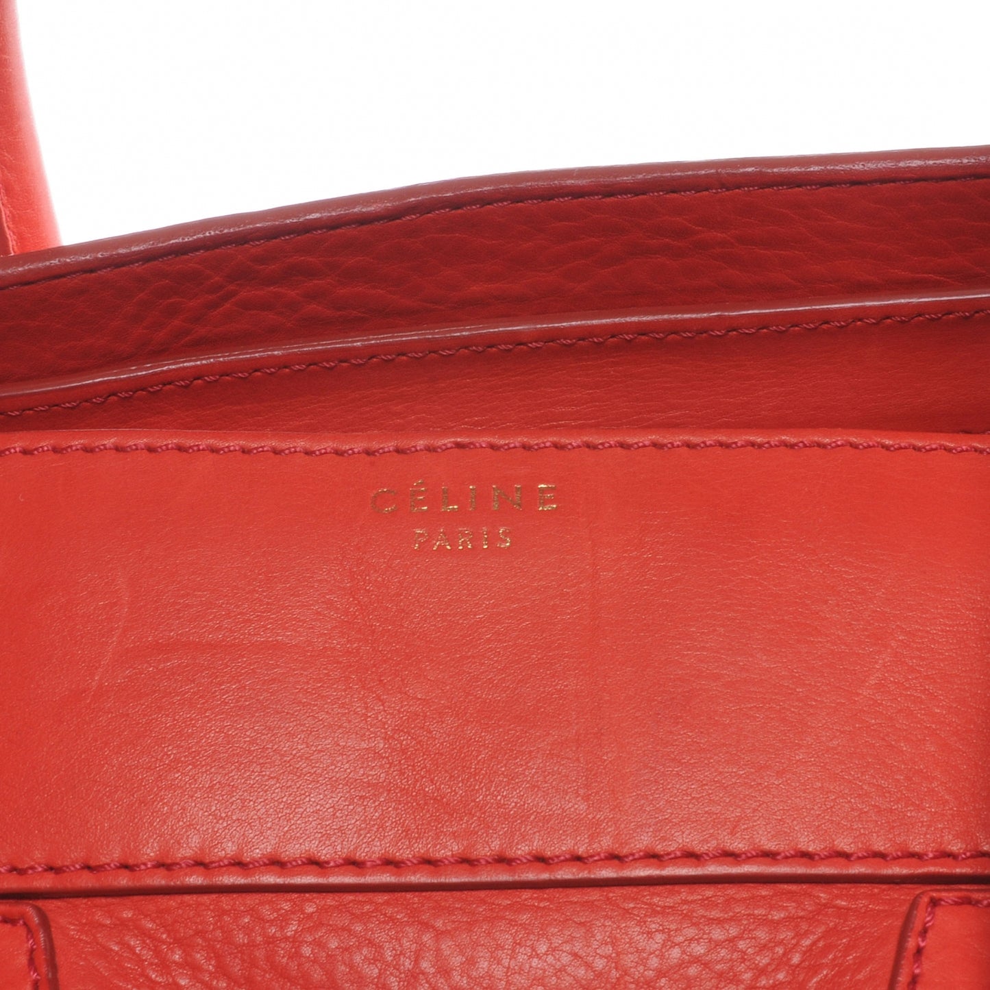 Drummed Calfskin Medium Luggage Coquelicot