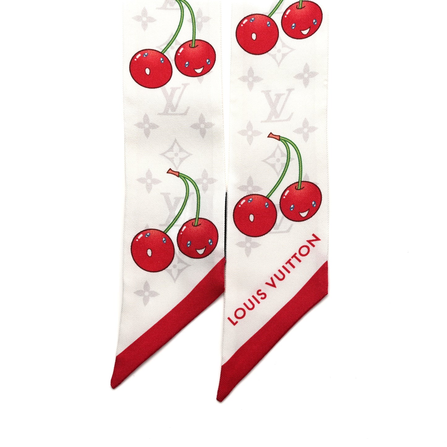 LV X TM Silk Monogram Cerises Bandeau White