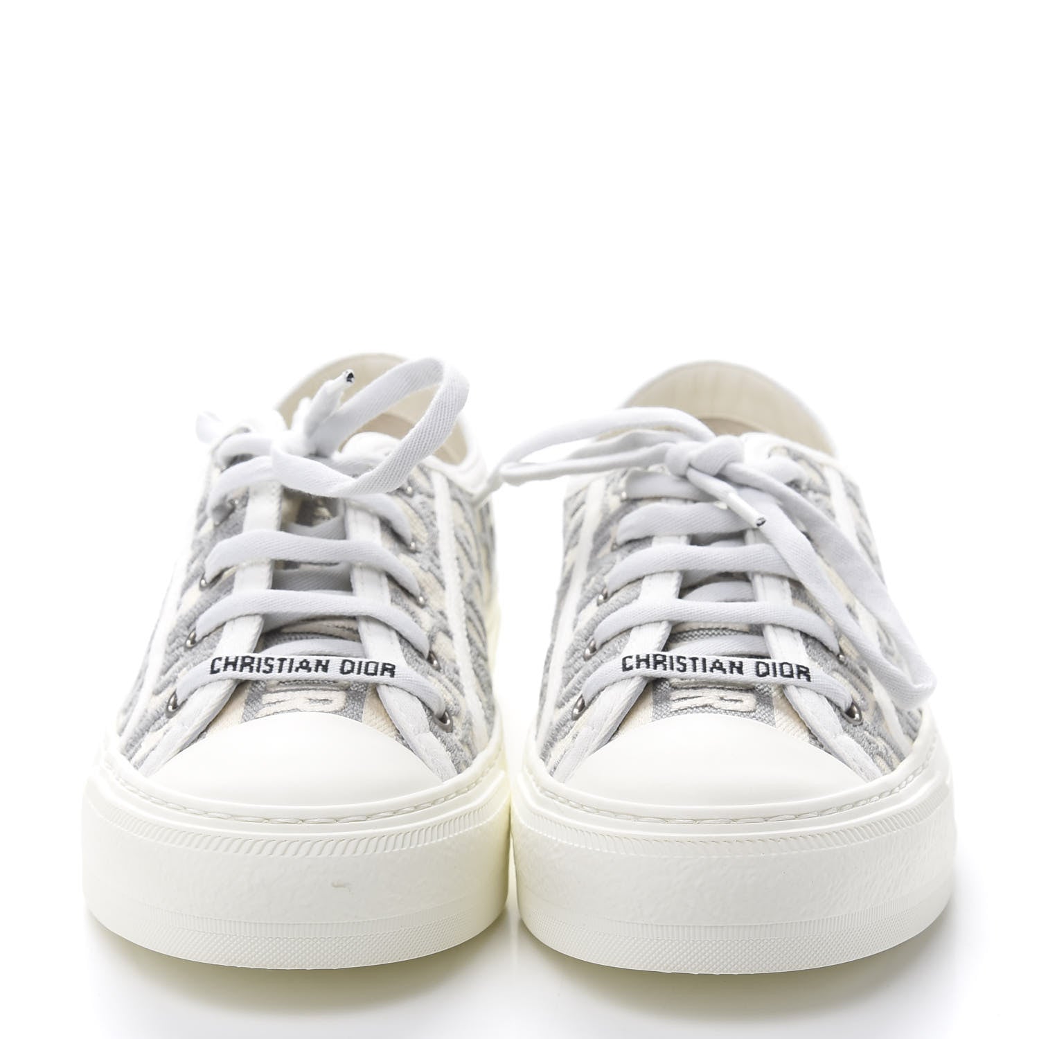 Christian Dior Canvas Oblique Walk'N'Dior Low Top Sneakers 38.5 Grey Stone 2 of 9