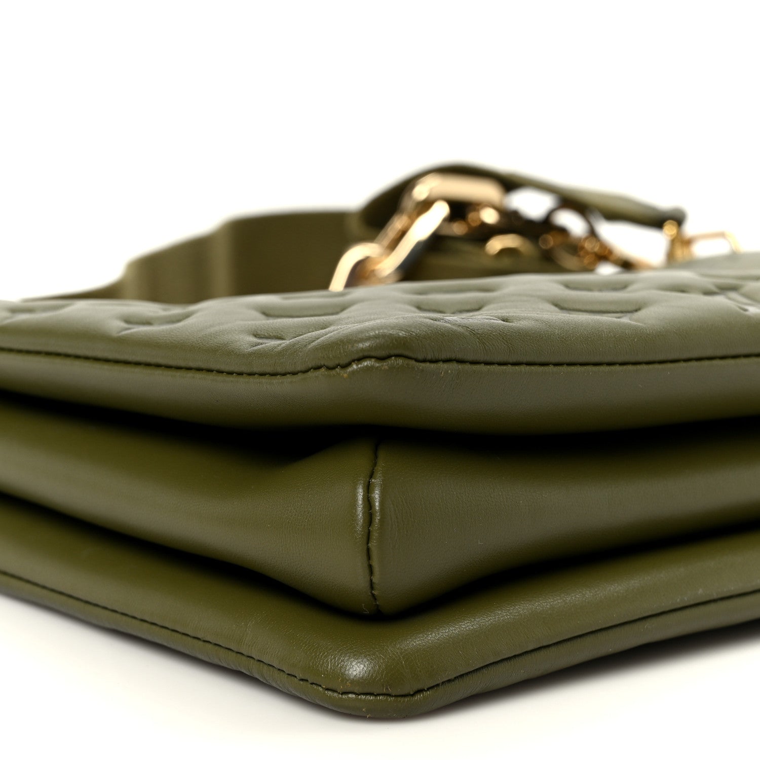 Louis Vuitton Lambskin Embossed Monogram Coussin MM Khaki 11 of 12