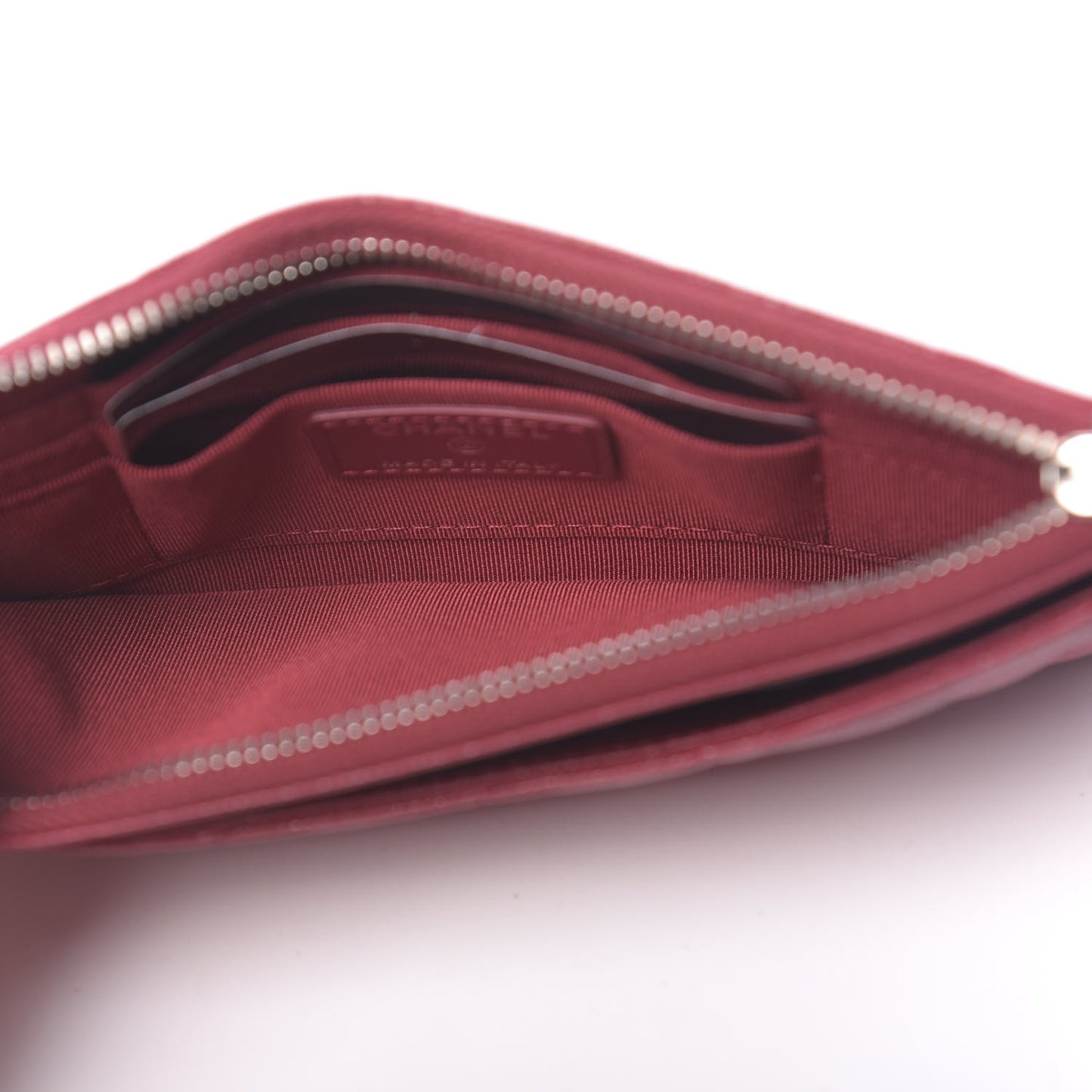 Caviar Quilted Classic Zip Pouch Dark Pink