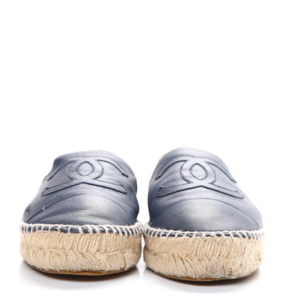Chanel Lambskin CC Espadrilles 38 Dark Navy 2 of 10