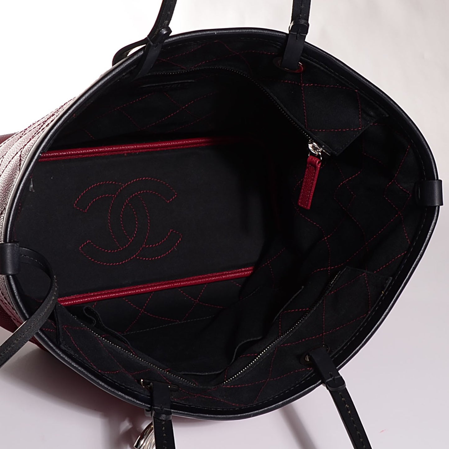 Grained Calfskin Shopping Fever Tote Red