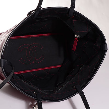 Chanel Grained Calfskin Shopping Fever Tote Red 5 of 8