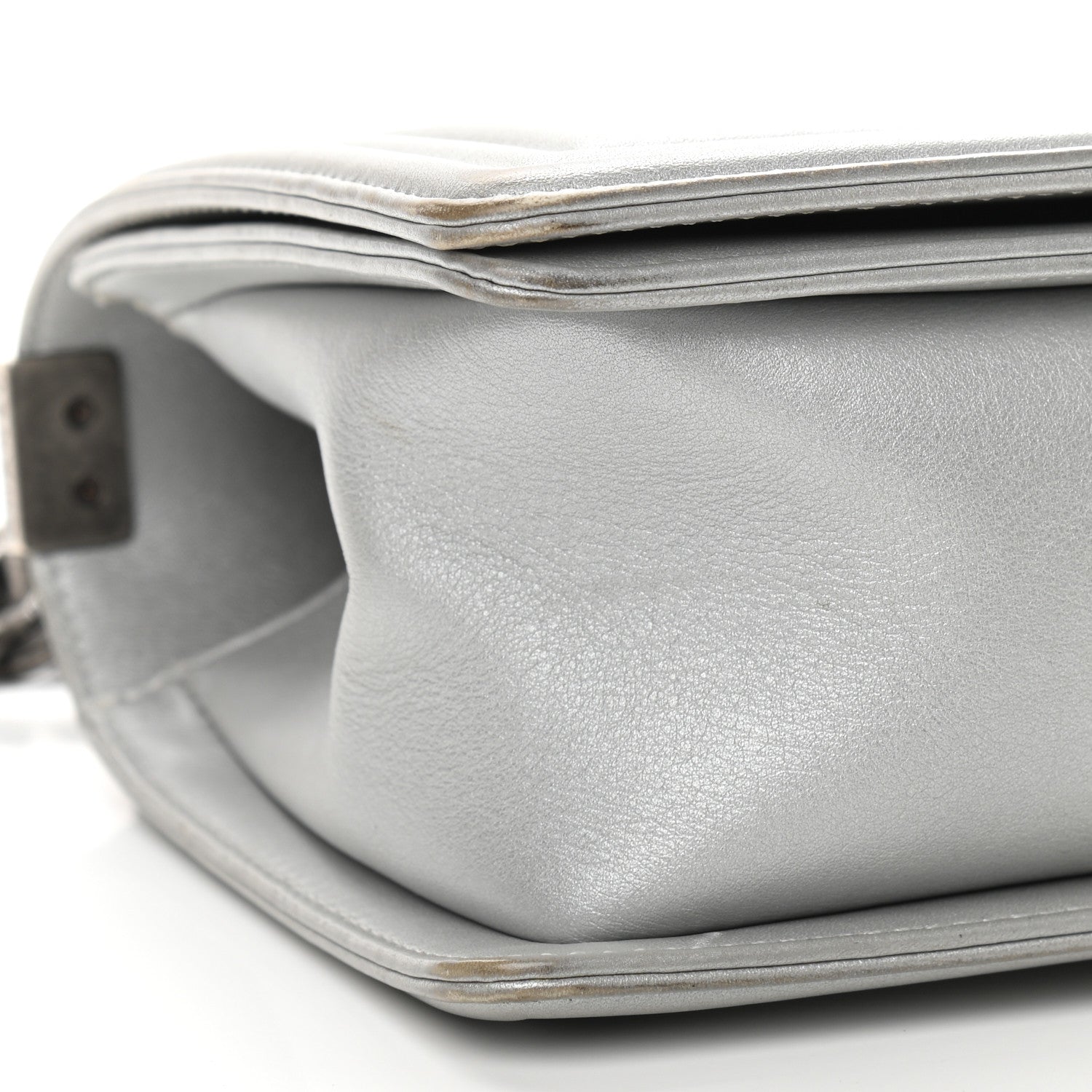 Chanel Metallic Calfskin Quilted Medium Boy Flap Silver 8 of 9