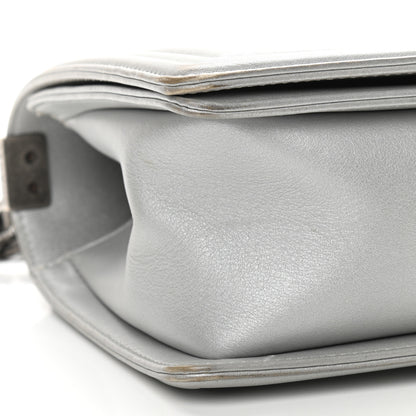 Chanel Metallic Calfskin Quilted Medium Boy Flap Silver 8 of 9