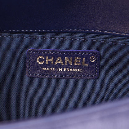 Chanel Velvet Quilted Medium Boy Flap Blue 6 of 11