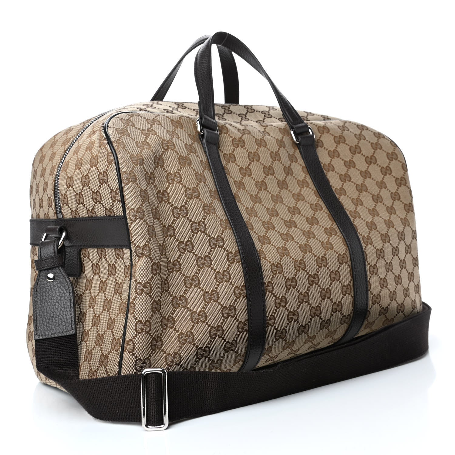 Gucci Monogram Dollar Calfskin Boston Duffle Bag Beige Ebony Testa di Moro Marrone Scuro 2 of 4