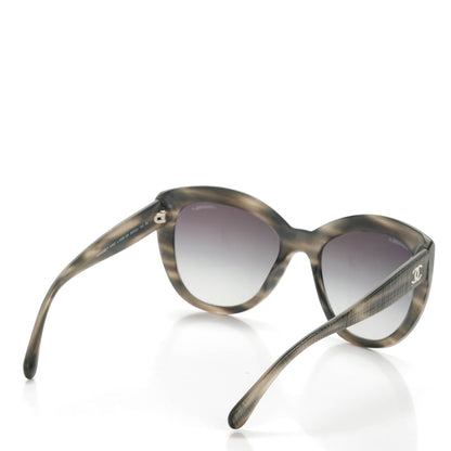 Chanel Tweed Effect CC Polarized Butterfly Signature Sunglasses 5332 Grey 3 of 5