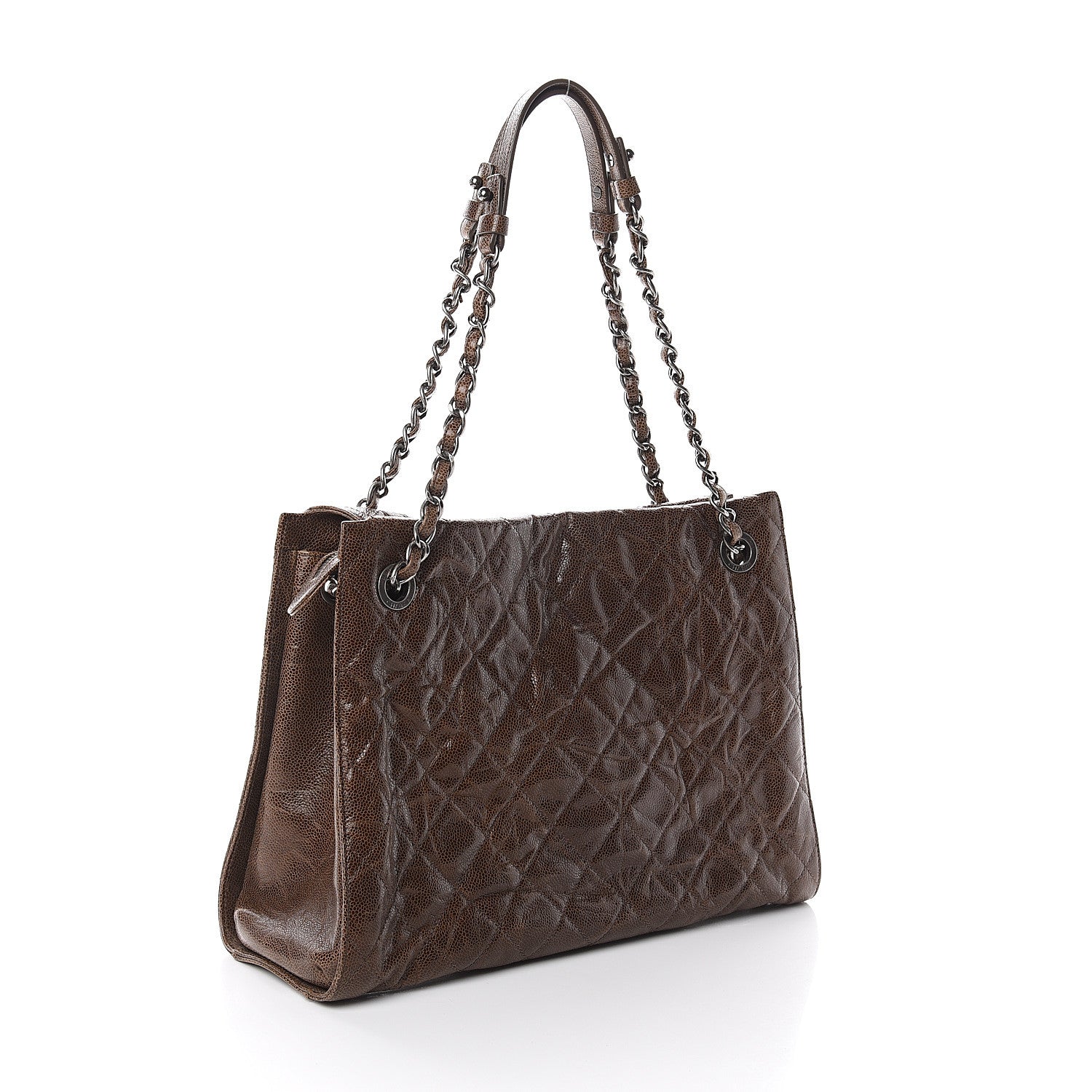 Chanel Glazed Caviar Quilted Tote Brown 2 of 9