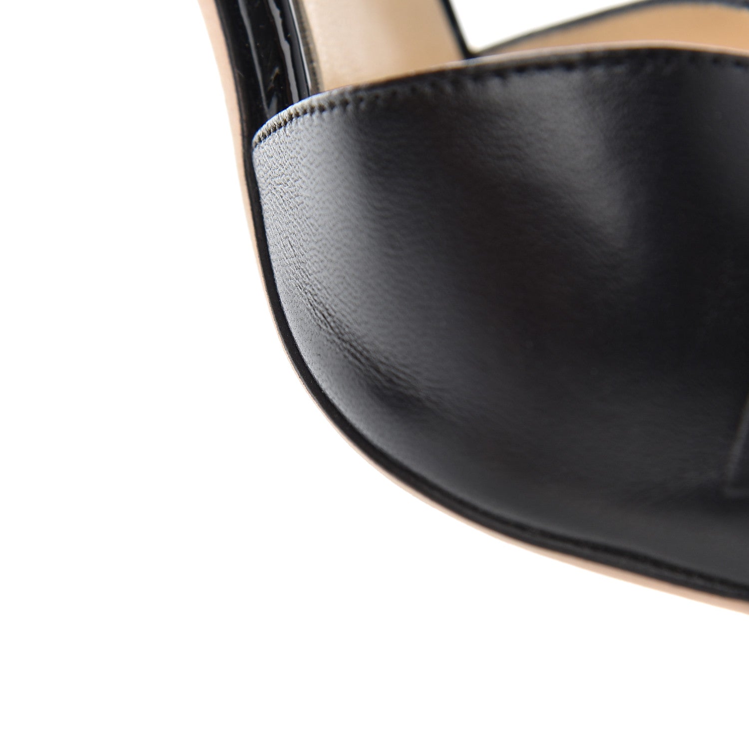 Jimmy Choo Shiny Calfskin Bow Sandals 37.5 Black 11 of 13