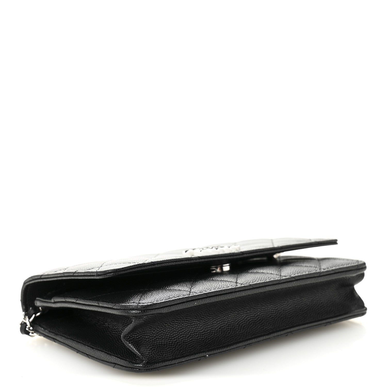 Chanel Caviar Quilted Crystal CC Wallet On Chain WOC Black 4 of 11