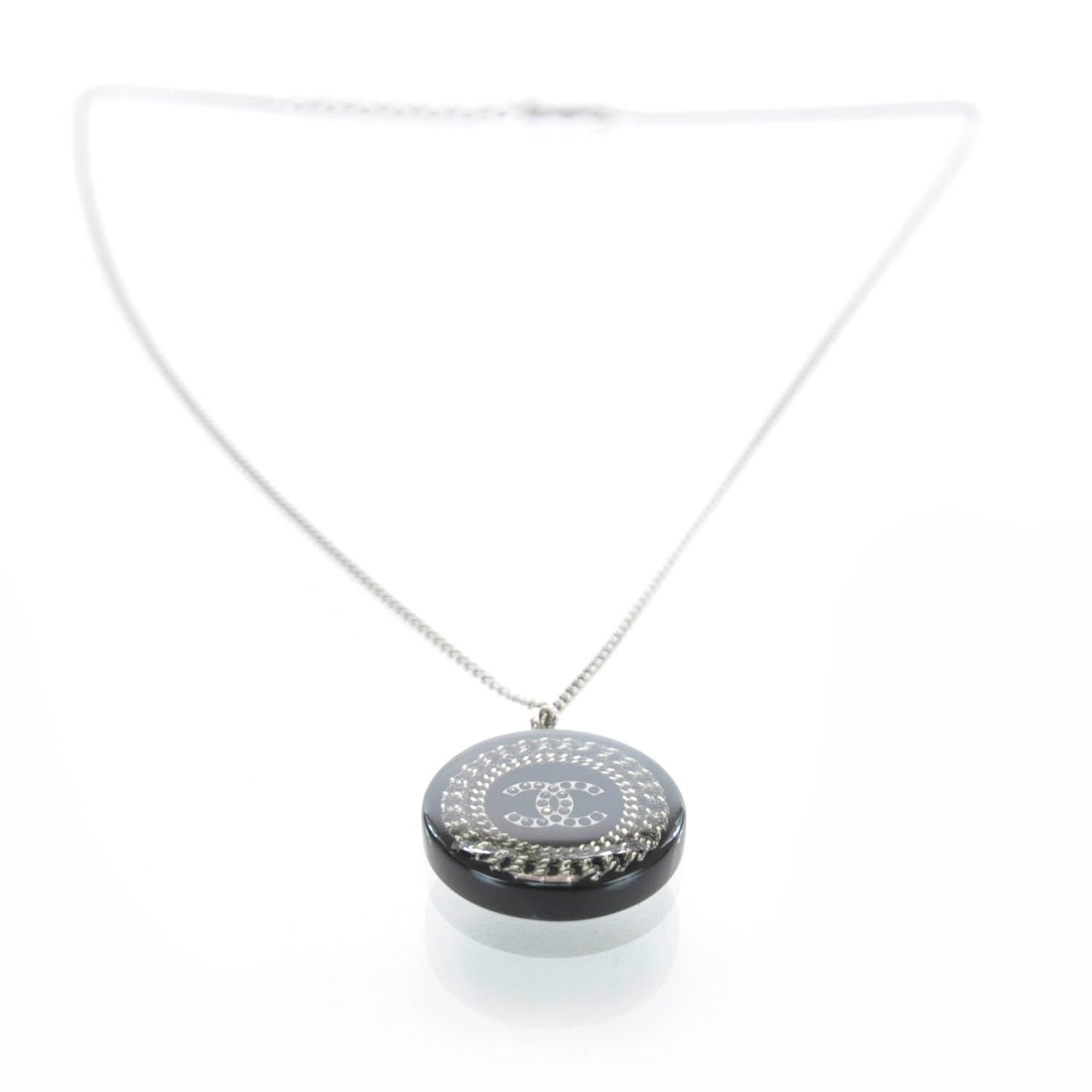 Resin Chain CC Necklace Black
