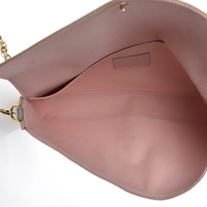 Louis Vuitton Damier Azur Pochette Felicie Chain Wallet Rose Ballerine 7 of 11