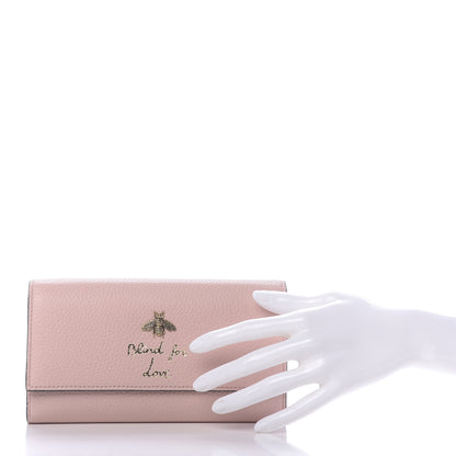 Gucci Calfskin Animalier Continental Wallet Porcelain Rose 2 of 9