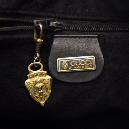 Gucci Leather Web Drawstring Bag Black 8 of 9