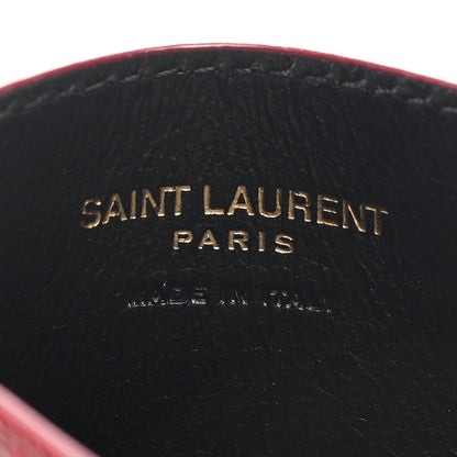 Saint Laurent Grain De Poudre Matelasse Chevron Monogram Credit Card Case Opyum Red 6 of 6