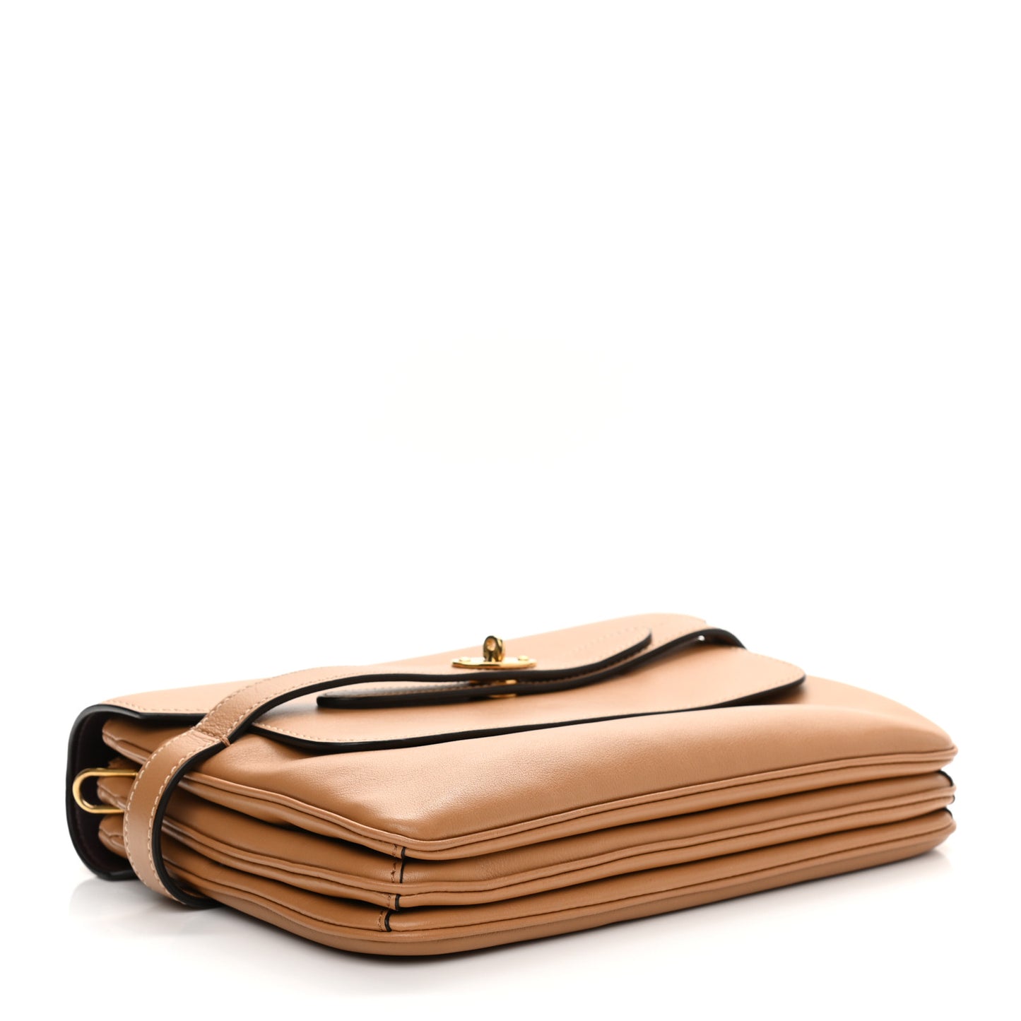 Silky Calfskin Belted Bayswater Satchel Sable