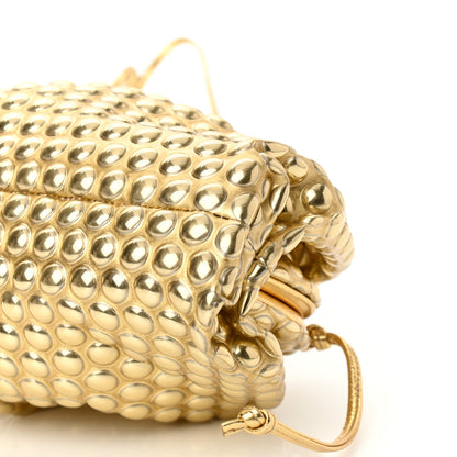 Bottega Veneta Metallic Fabric Bubble Wrap The Mini Pouch Gold 9 of 9