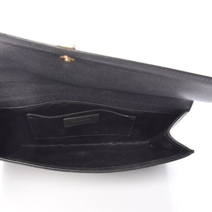 Saint Laurent Textured Calfskin Classic Y Ligne Clutch Black 5 of 15