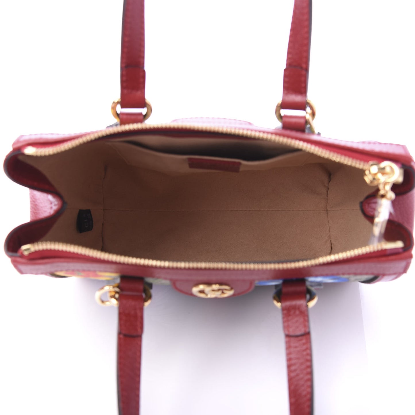 GG Supreme Monogram Flora Web Small Ophidia Tote Bag Red