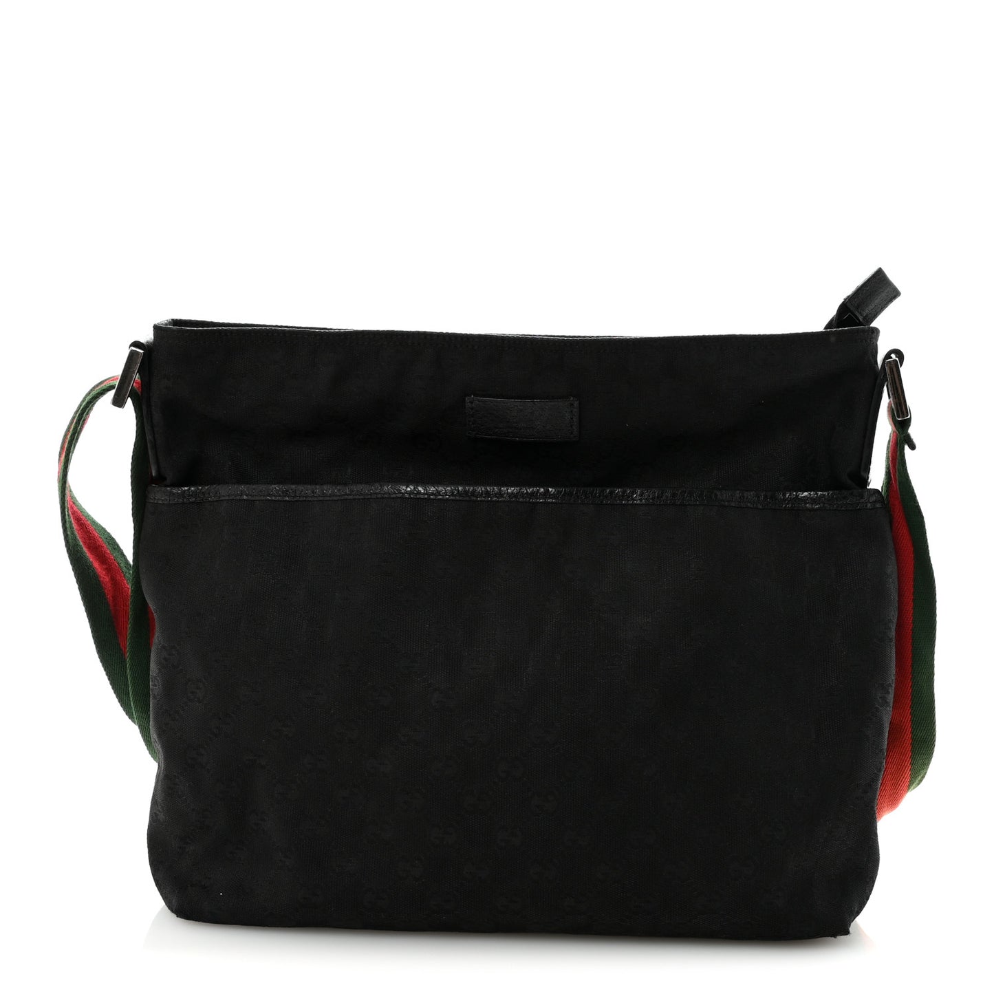 Monogram Web Medium Flat Messenger Bag Black