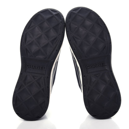 Chanel Velvet Calfskin Mixed Fibers CC Sneakers 39 Black 6 of 11