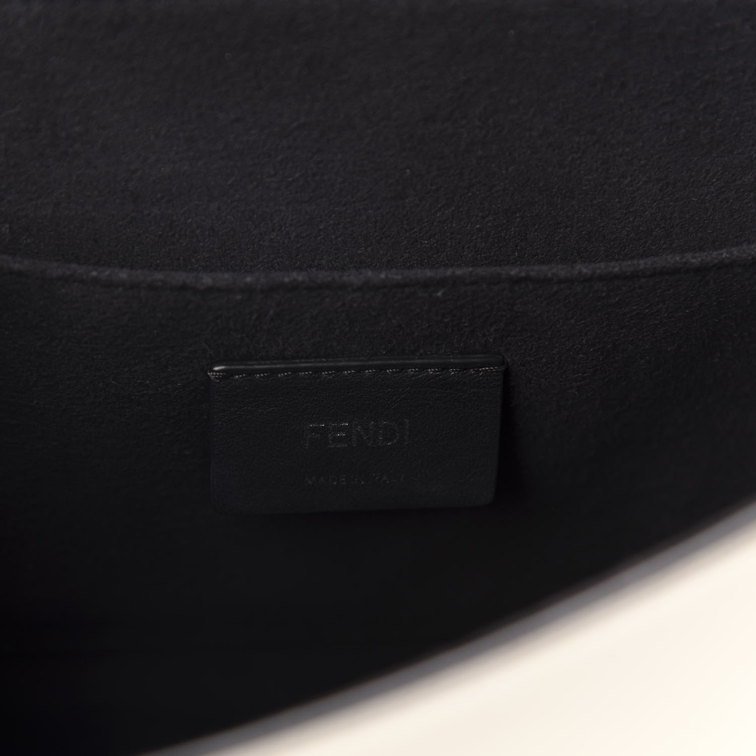 Fendi Vitello Century Alcantara F is Fendi Bi-Color Kan I Shoulder Bag White Black 8 of 12