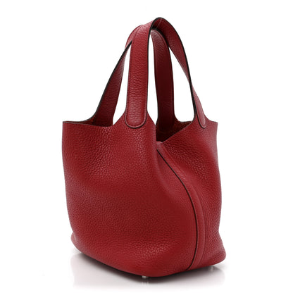 Hermes Taurillon Clemence Picotin Lock 18 PM Rouge Garance 3 of 10
