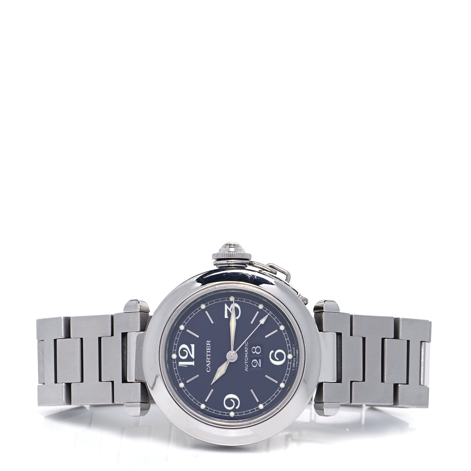 Cartier Stainless Steel 35mm Pasha C Big Date Automatic Watch Blue 2 of 4