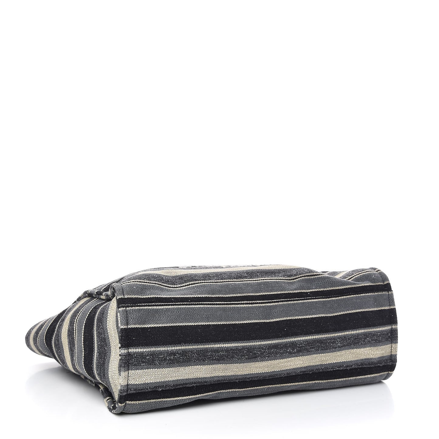 Canvas Striped Extra Large Deauville Tote Black Grey