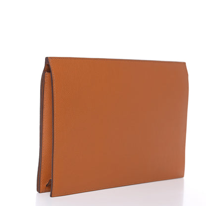 Hermes Evercolor Veau Grizzly Multiplis Clutch Bag Toffee Chamois 4 of 9